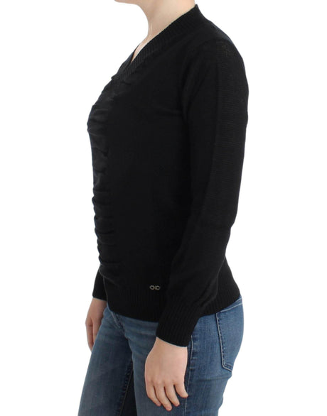 Costume National Black V-neck wool sweater - Hilstor