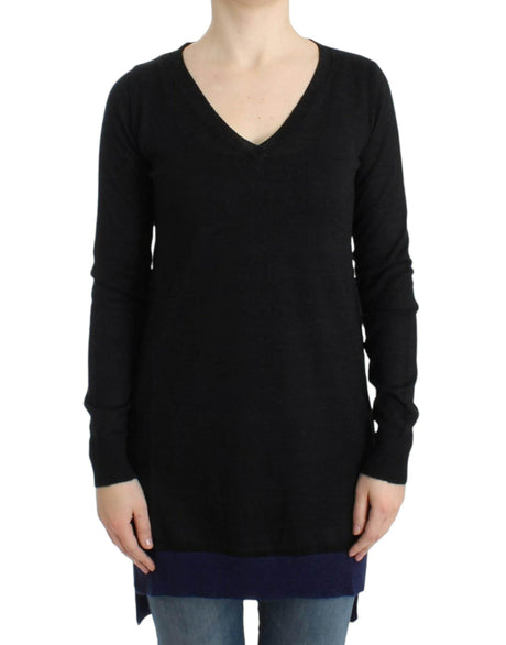 Costume National Black V-neck lightweight sweater - Hilstor