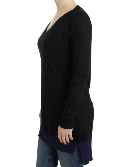 Costume National Black V-neck lightweight sweater - Hilstor
