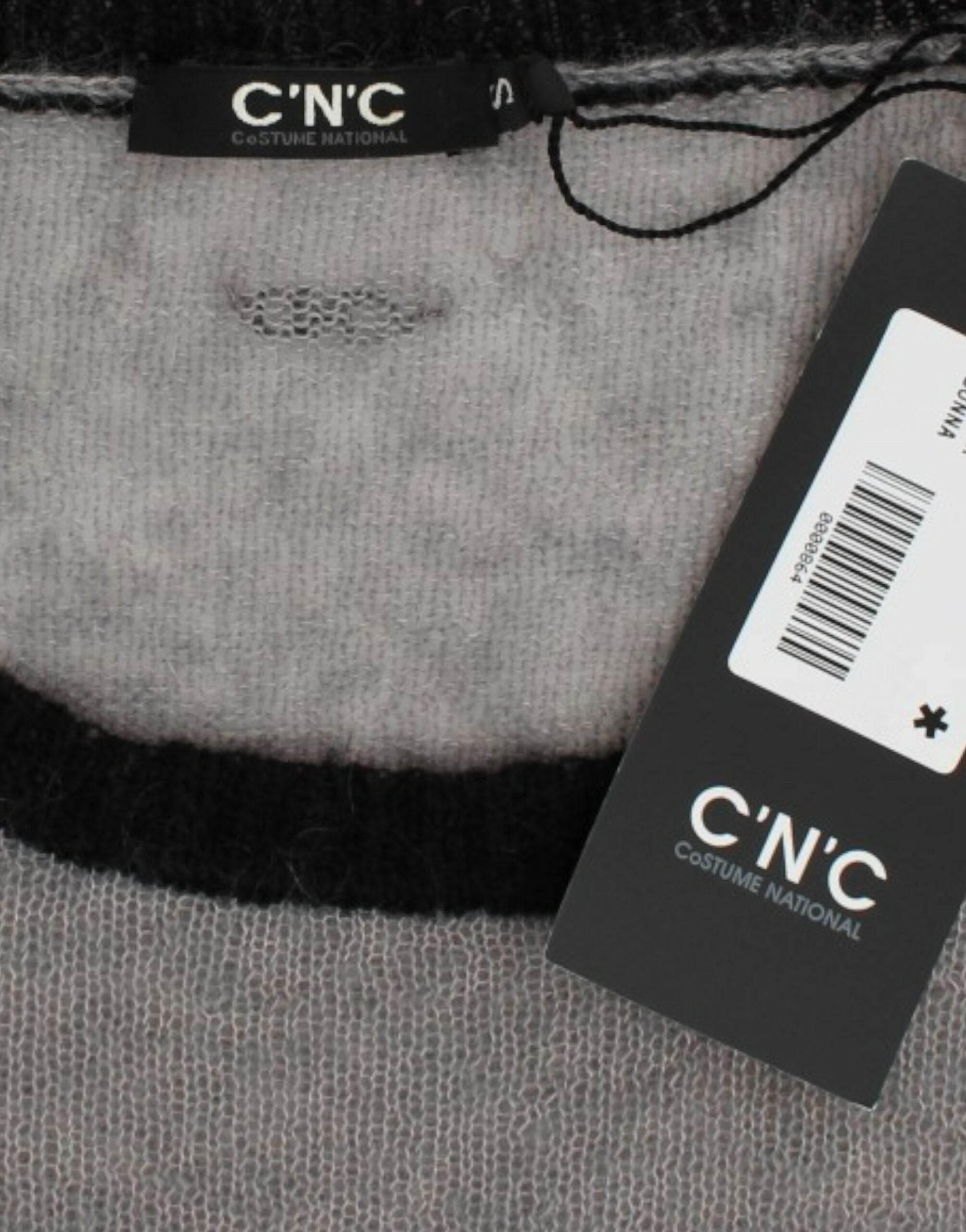 Costume National Gray embellished asymmetric sweater - Hilstor