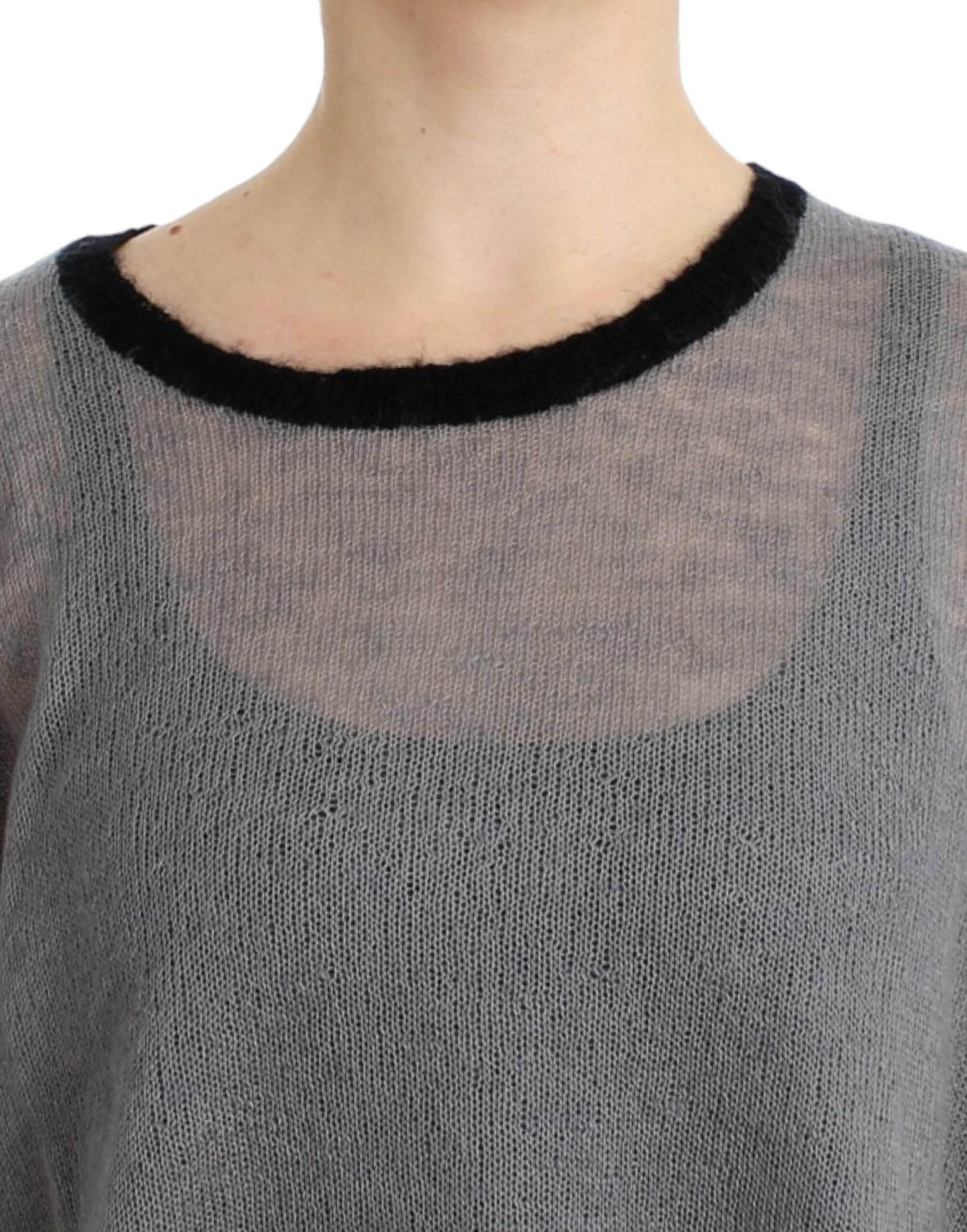 Costume National Gray embellished asymmetric sweater - Hilstor
