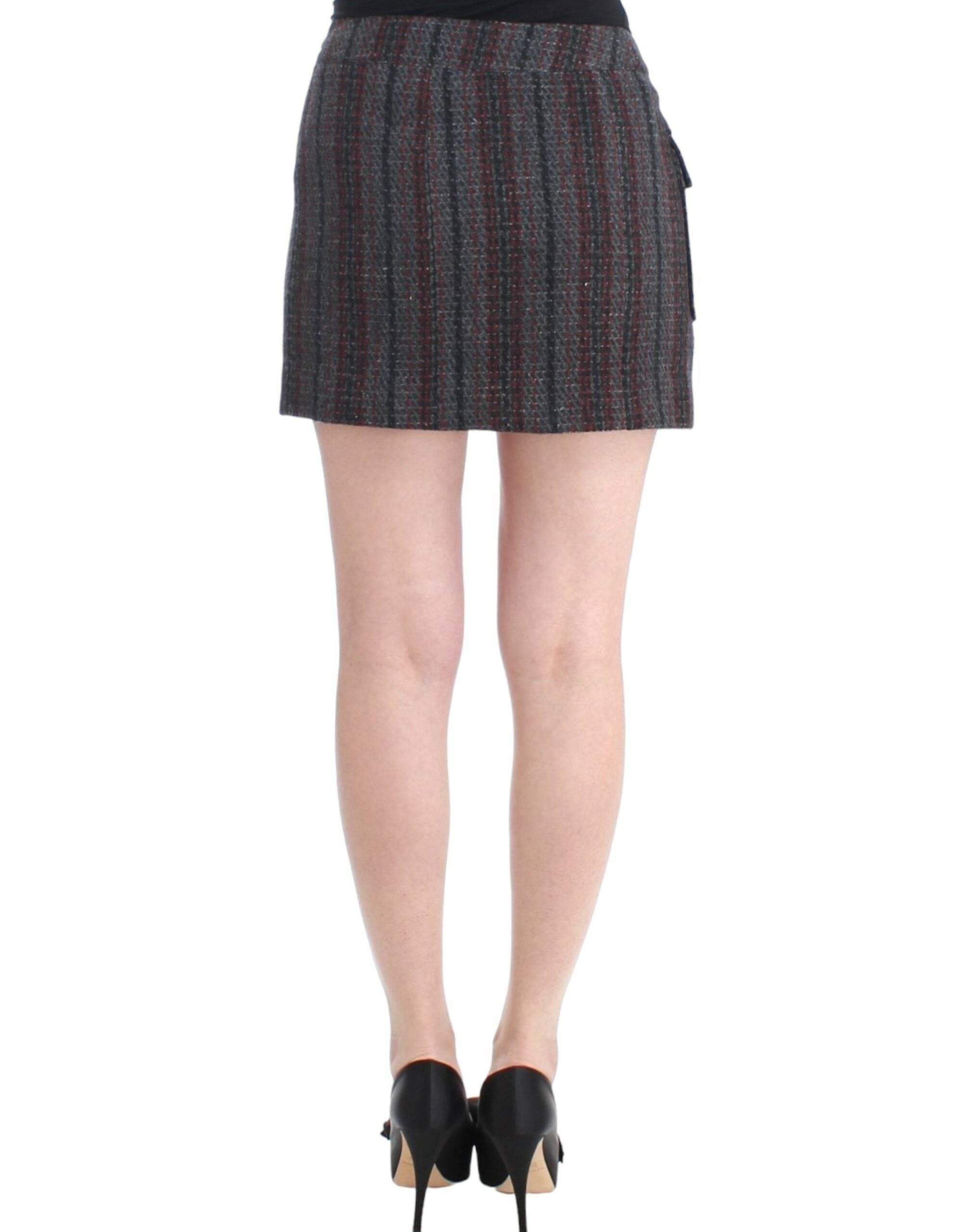 Costume National Chic Wool Blend Mini Skirt in Gray - Hilstor