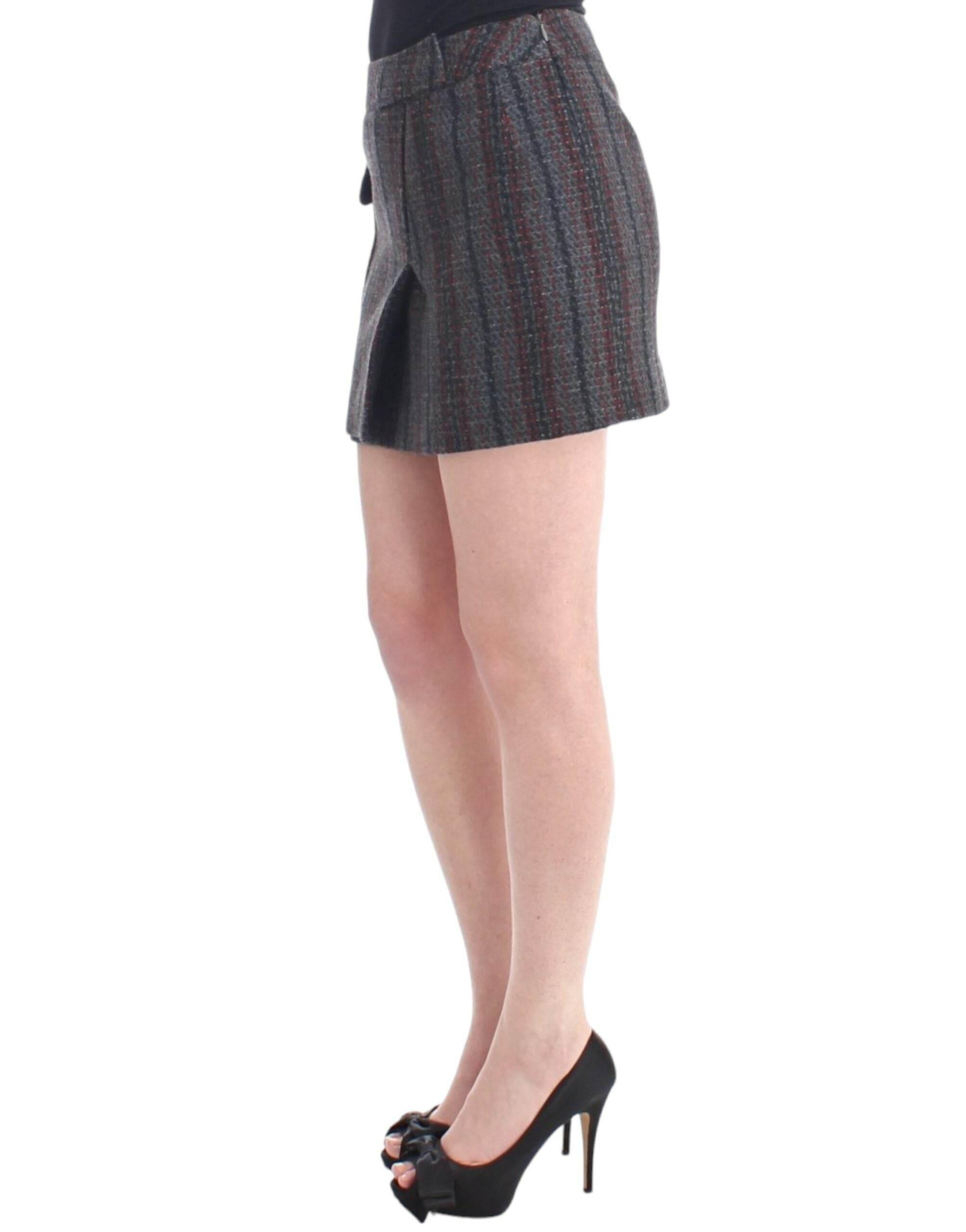 Costume National Chic Wool Blend Mini Skirt in Gray - Hilstor