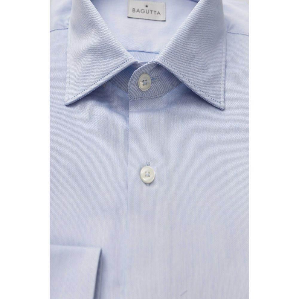Bagutta Light Blue Cotton Men Shirt - Hilstor
