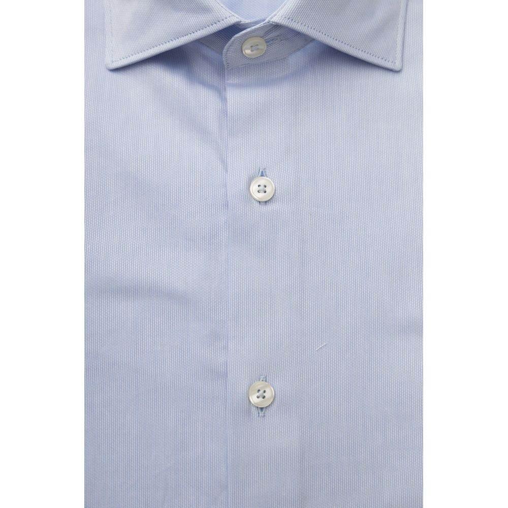 Bagutta Light Blue Cotton Men Shirt - Hilstor
