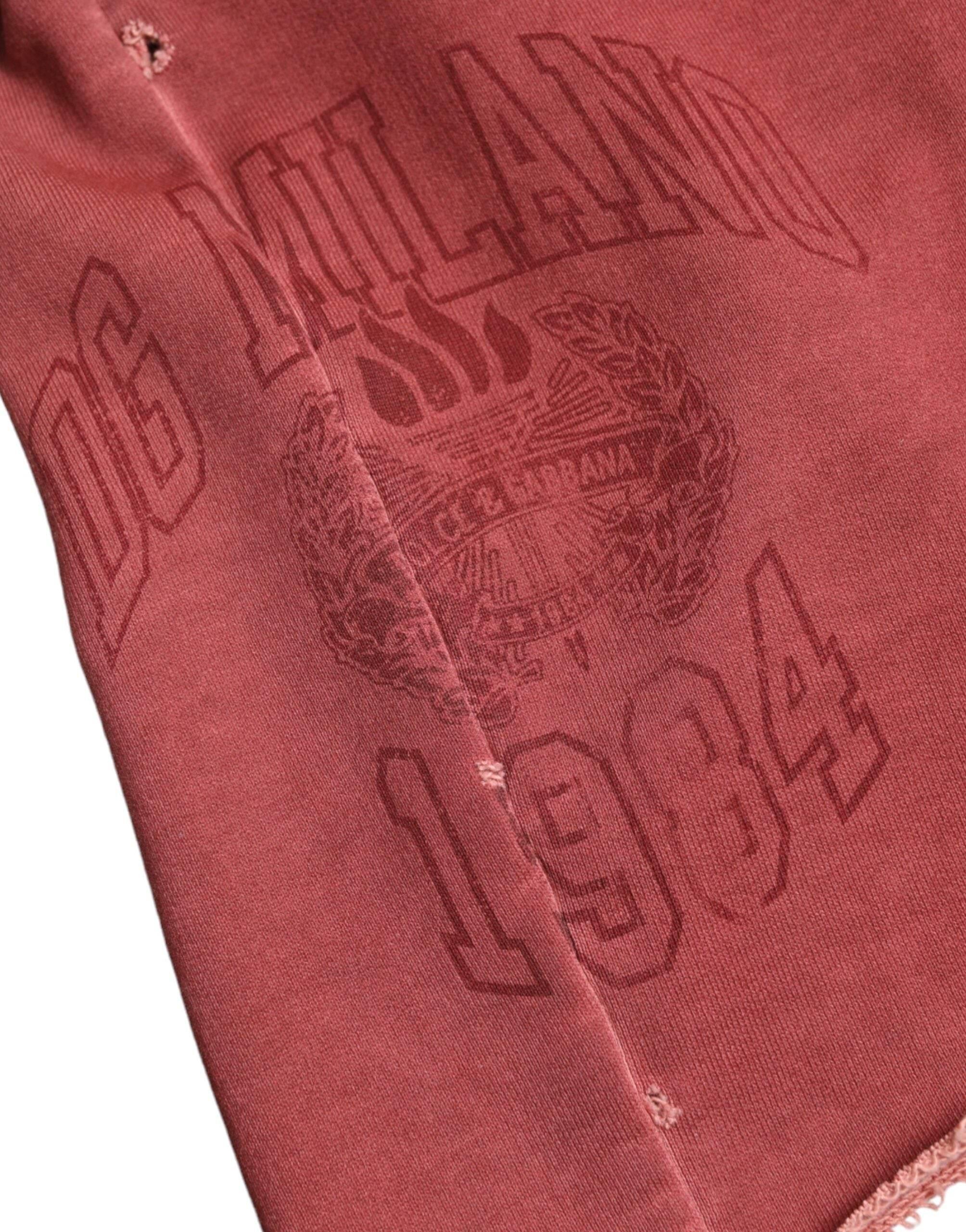 Dolce & Gabbana Chic Maroon High-Waist Designer Sweatshorts - Hilstor