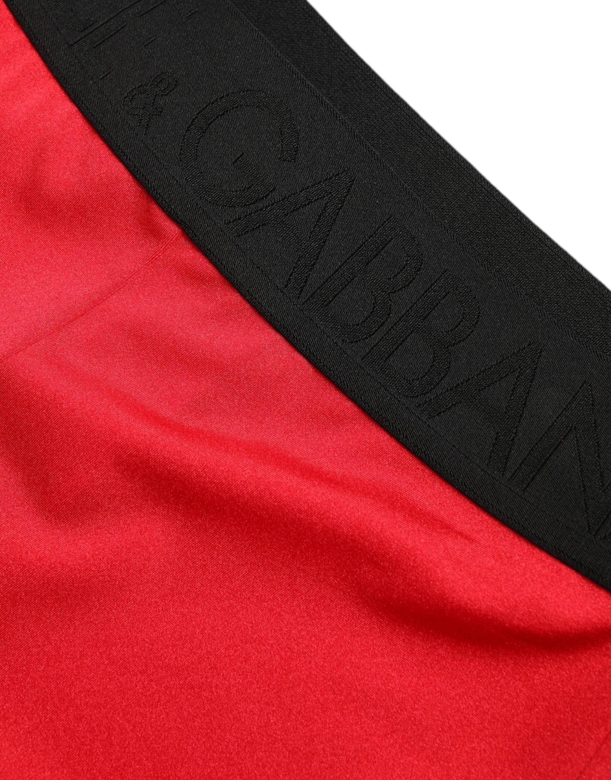 Dolce & Gabbana Elegant High Waist Red Leggings - Hilstor