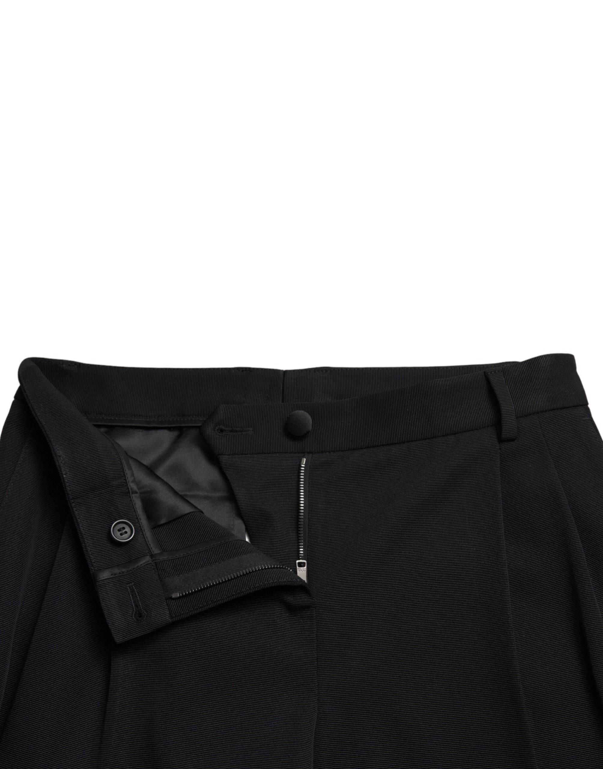 Dolce & Gabbana Black Mid Waist Skinny Cropped Pants - Hilstor