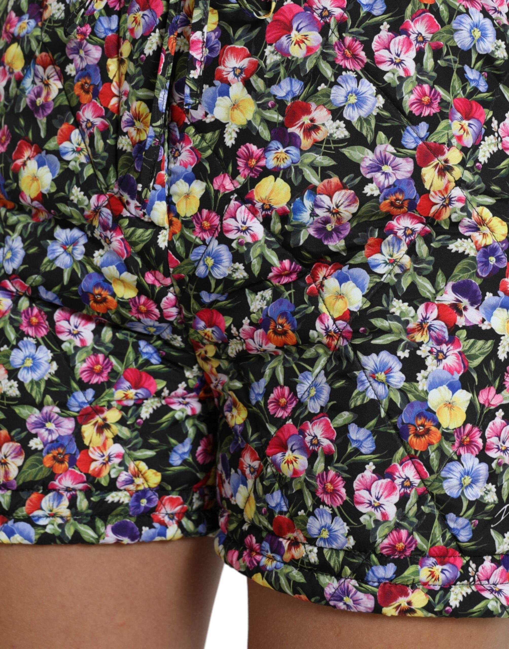 Dolce & Gabbana Vibrant High Waist Floral Shorts - Hilstor