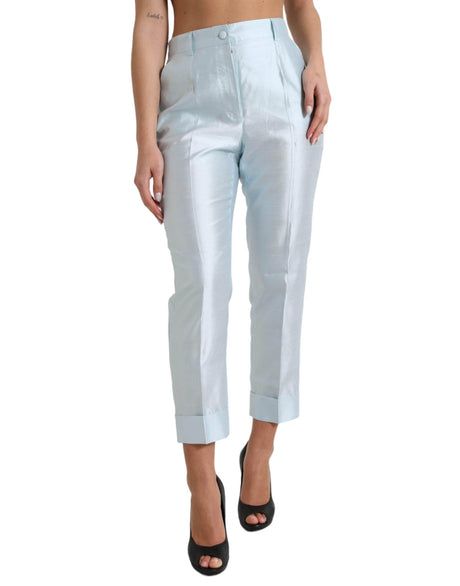 Dolce & Gabbana Chic Sky Blue High Waist Cropped Pants - Hilstor