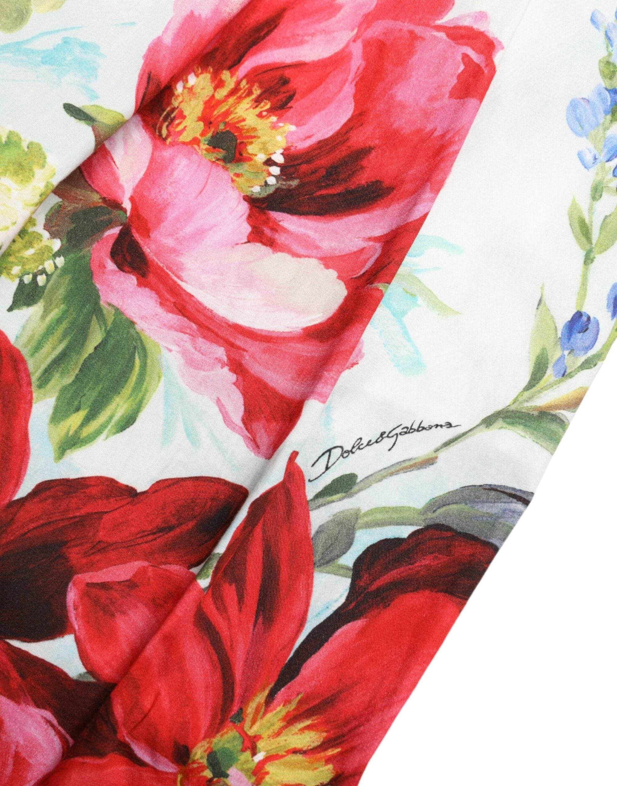 Dolce & Gabbana Floral High Waist Wide Leg Pants - Hilstor