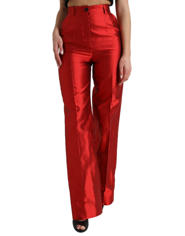 Dolce & Gabbana Elegant High Waist Wide Leg Silk Pants - Hilstor