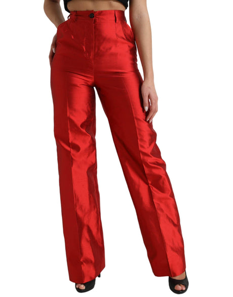 Dolce & Gabbana Elegant High Waist Wide Leg Silk Pants - Hilstor