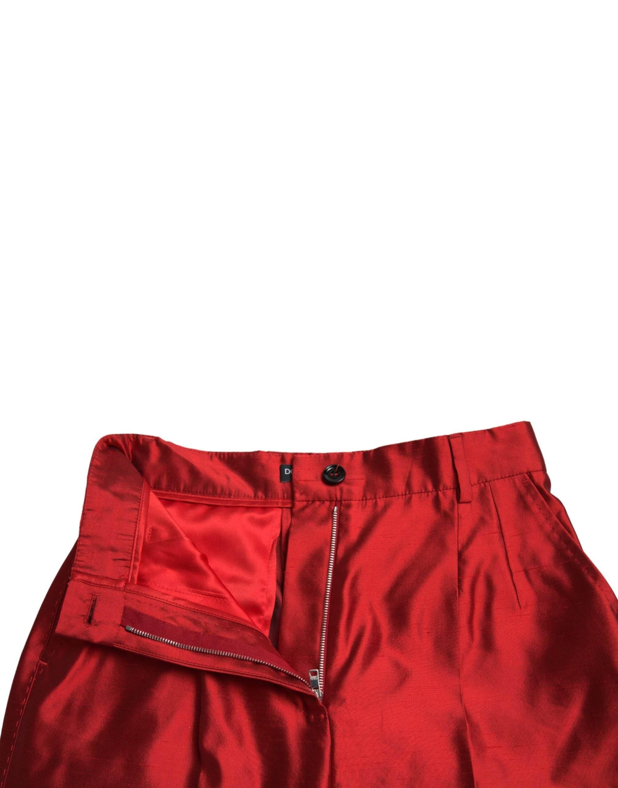 Dolce & Gabbana Elegant High Waist Wide Leg Silk Pants - Hilstor