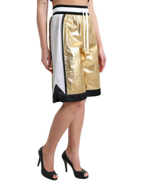 Dolce & Gabbana Elevated Elegance: High Waist Golden Shorts - Hilstor