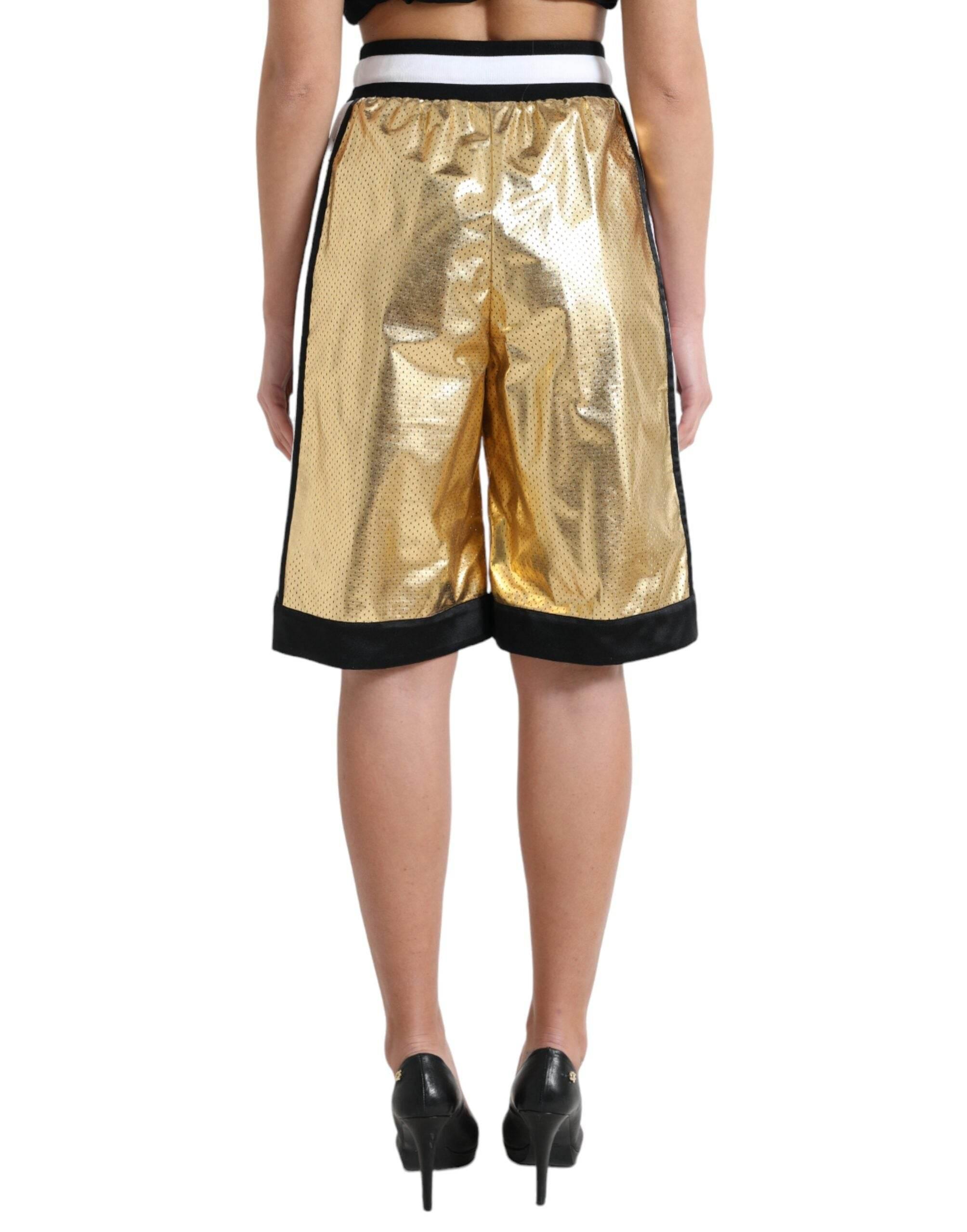 Dolce & Gabbana Elevated Elegance: High Waist Golden Shorts - Hilstor