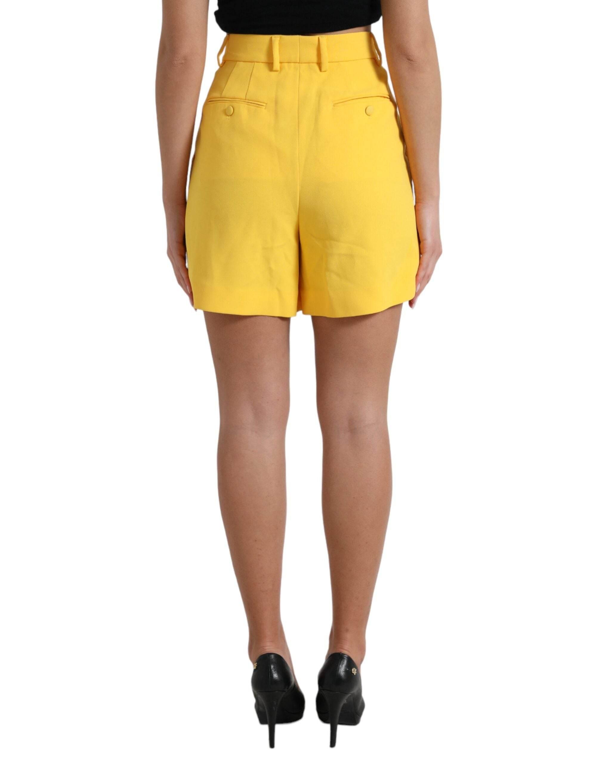 Dolce & Gabbana Elegant High Waist Bermuda Shorts in Sunny Yellow - Hilstor