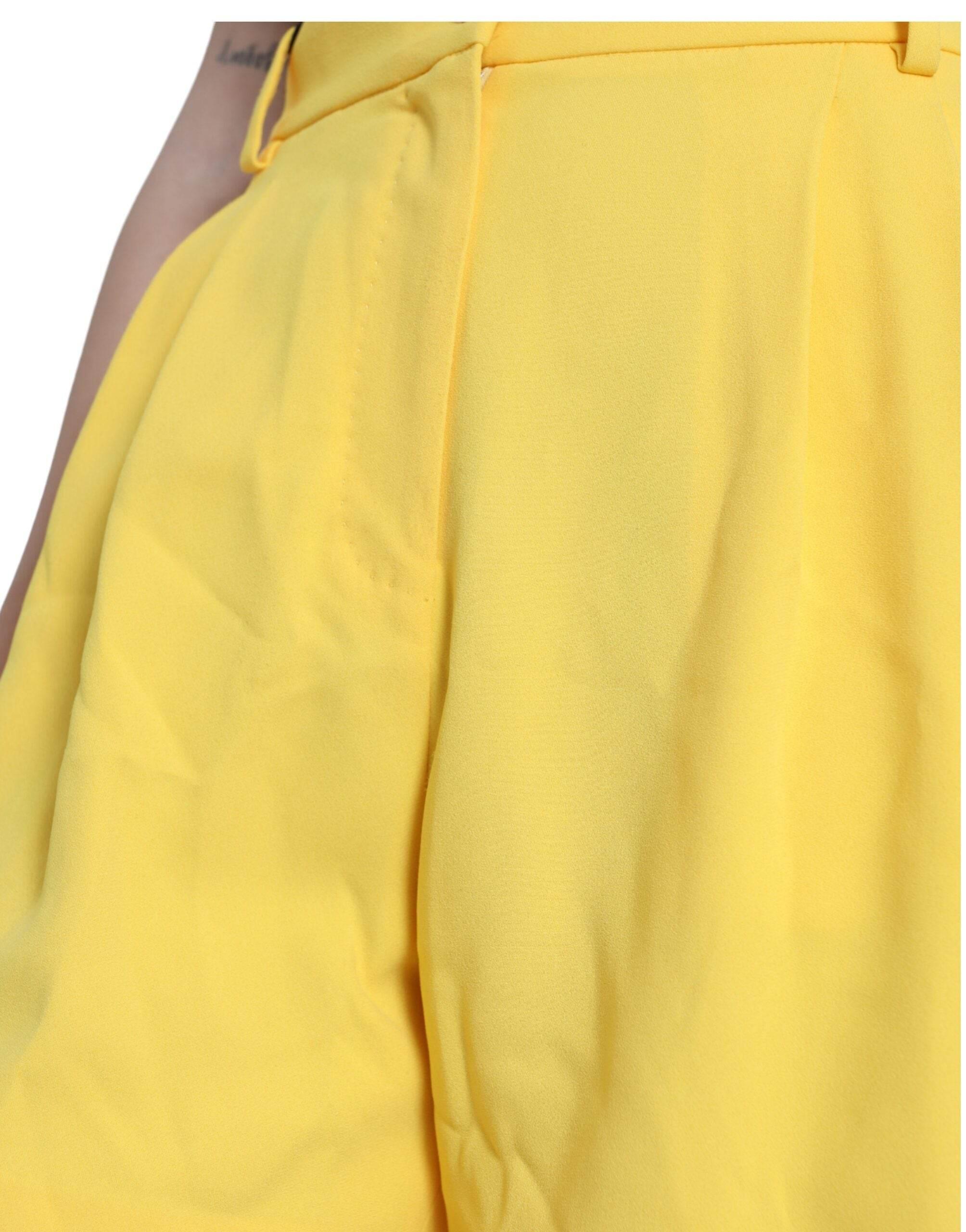 Dolce & Gabbana Elegant High Waist Bermuda Shorts in Sunny Yellow - Hilstor