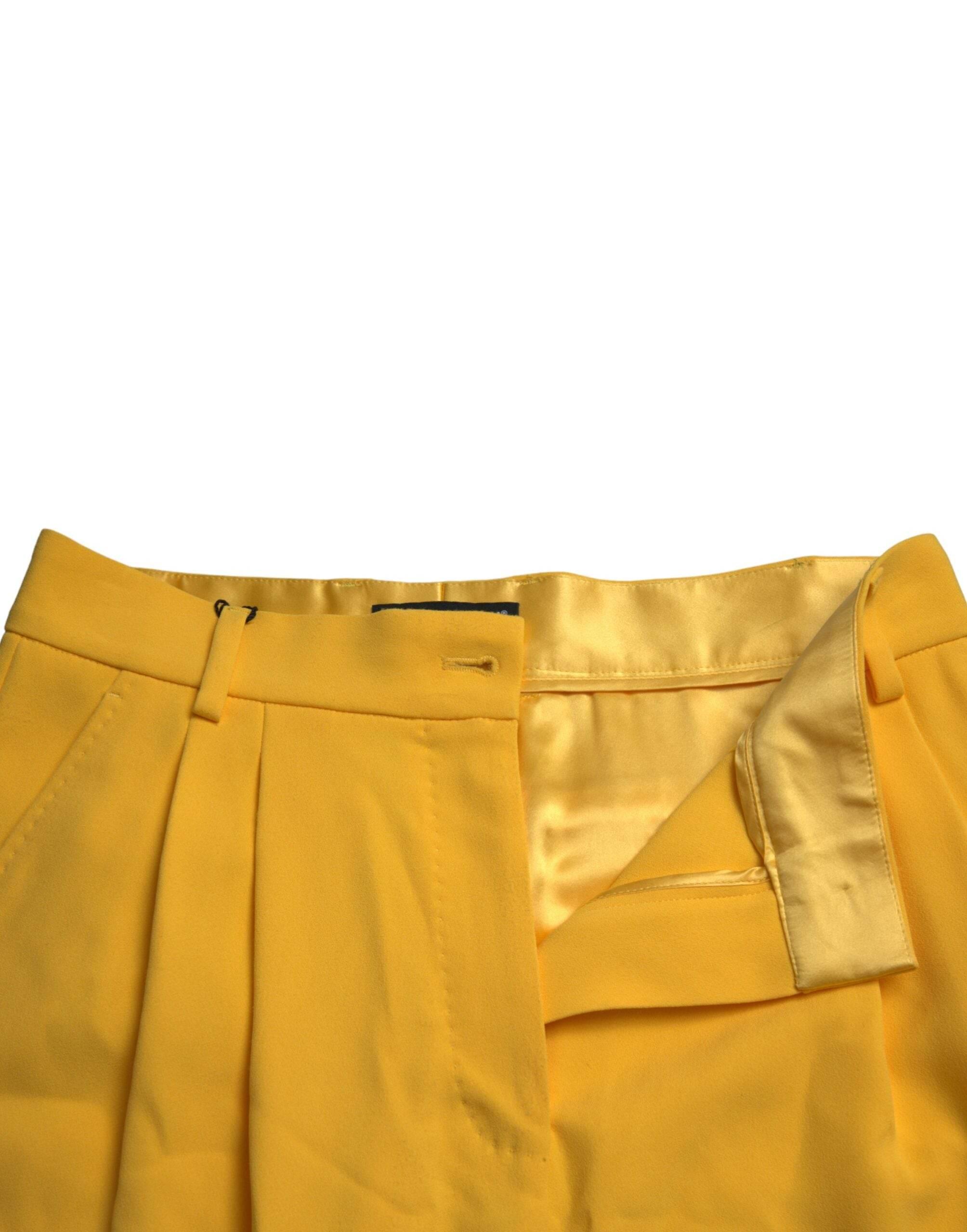 Dolce & Gabbana Elegant High Waist Bermuda Shorts in Sunny Yellow - Hilstor
