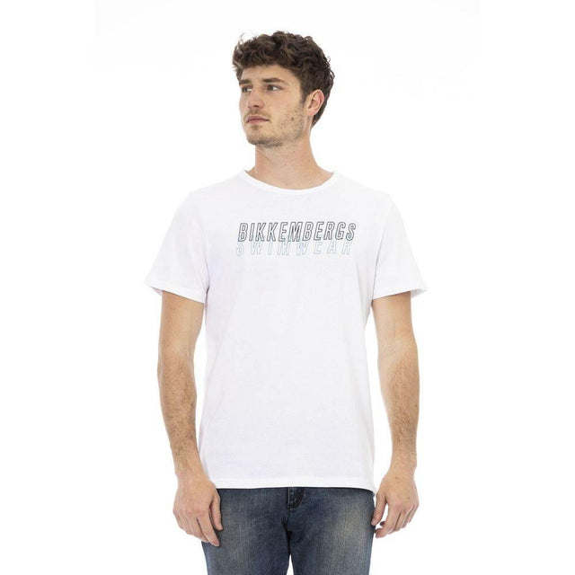 Bikkembergs White Cotton Men T-Shirt - Hilstor