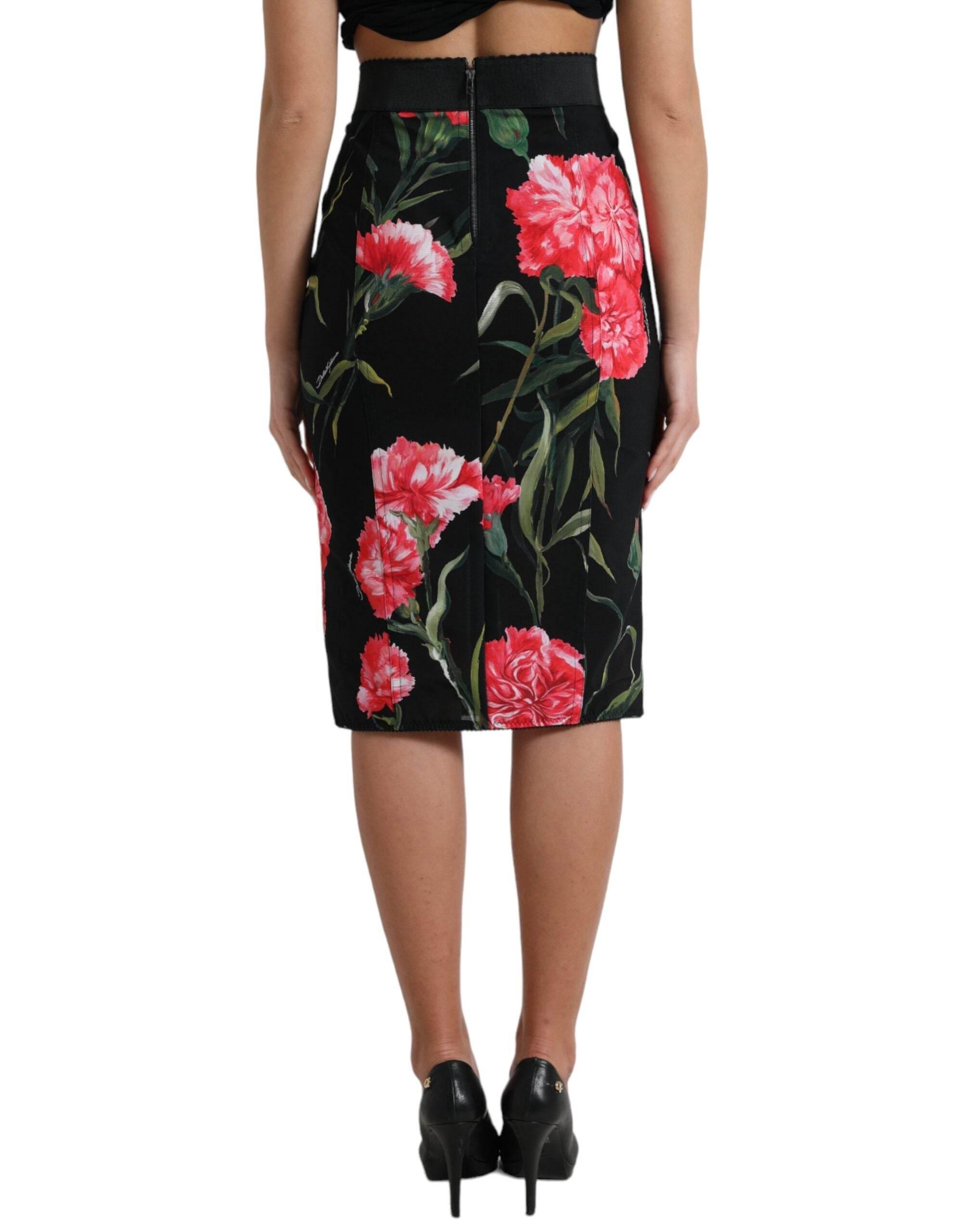 Dolce & Gabbana Floral High Waist Pencil Skirt - Hilstor