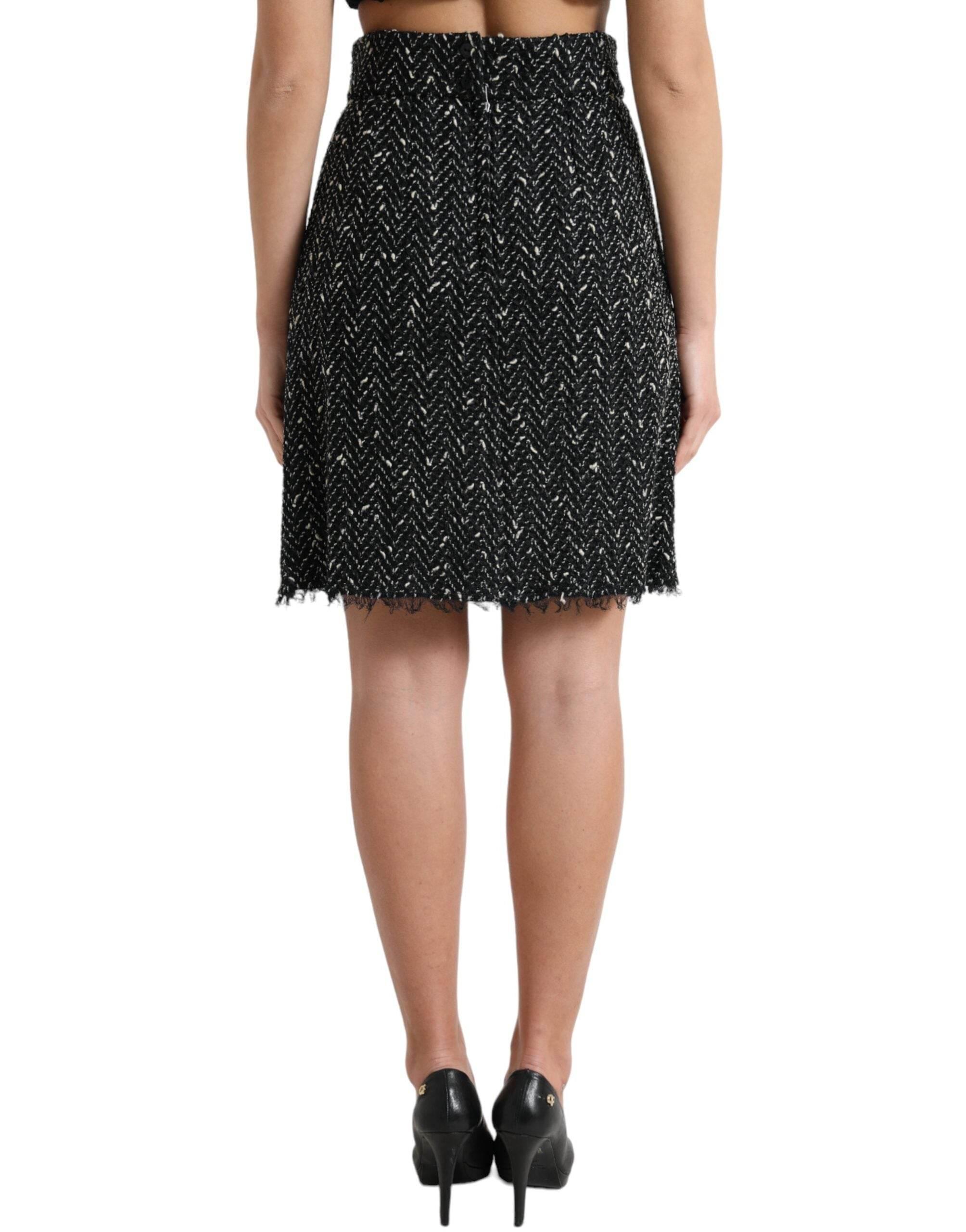 Dolce & Gabbana Elegant Tweed High-Waist Mini Skirt - Hilstor