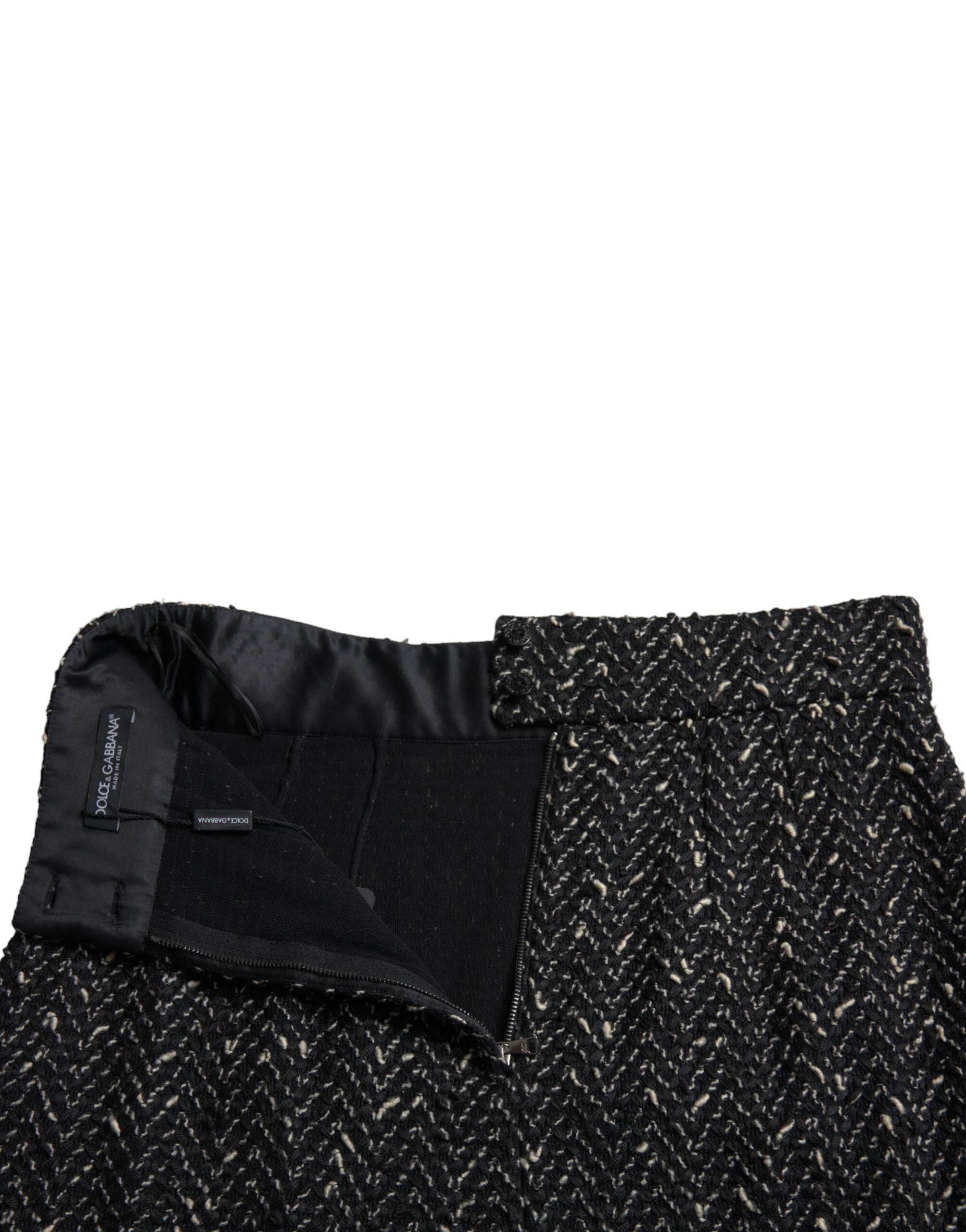 Dolce & Gabbana Elegant Tweed High-Waist Mini Skirt - Hilstor