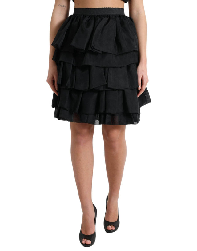 Dolce & Gabbana Elegant Tiered A-Line Mini Skirt - Hilstor