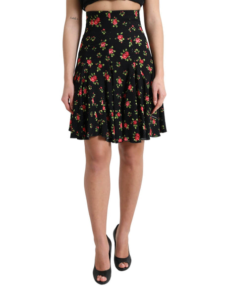 Dolce & Gabbana Floral A-Line Mini Skirt with High Waist - Hilstor