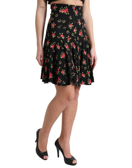 Dolce & Gabbana Floral A-Line Mini Skirt with High Waist - Hilstor