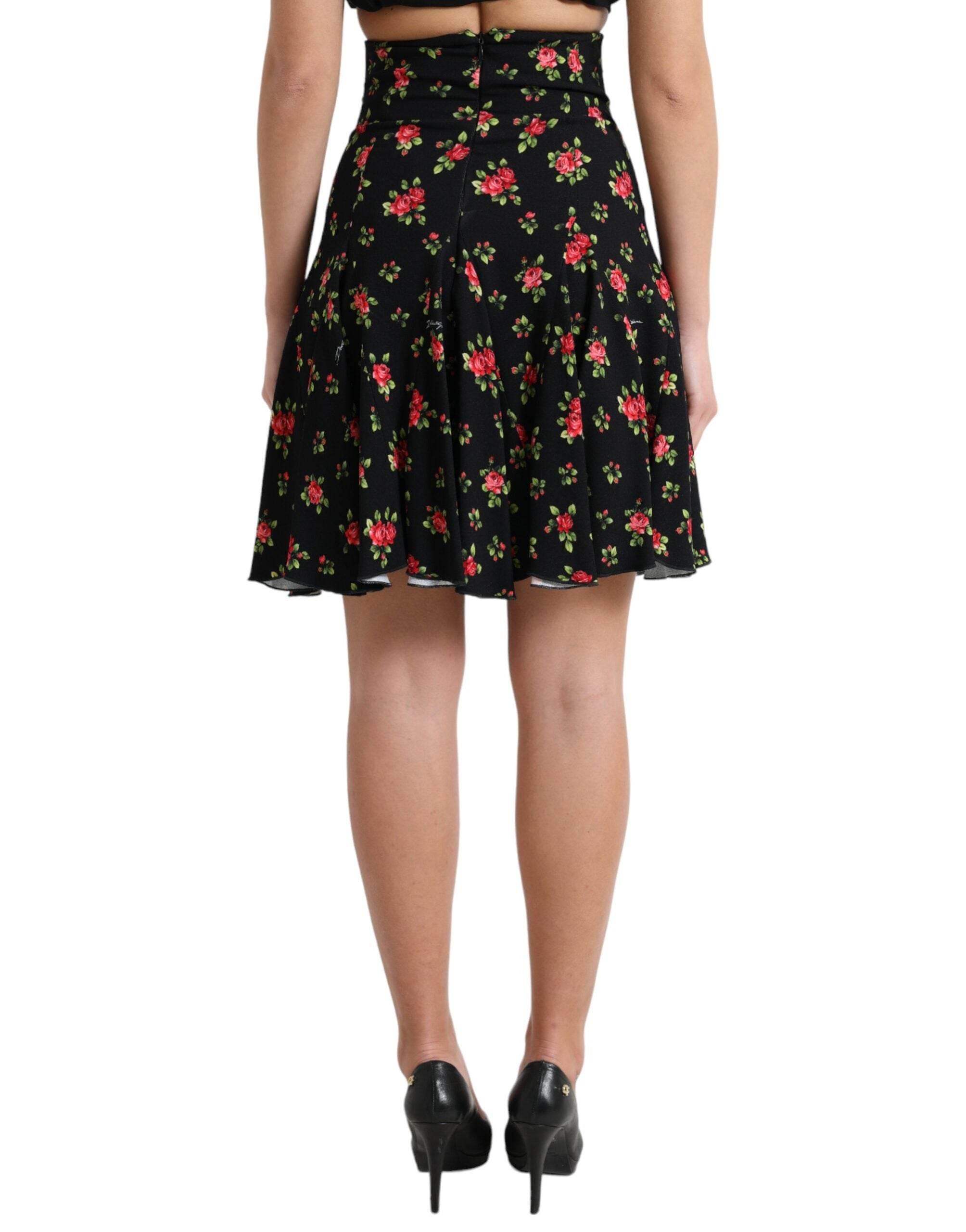Dolce & Gabbana Floral A-Line Mini Skirt with High Waist - Hilstor