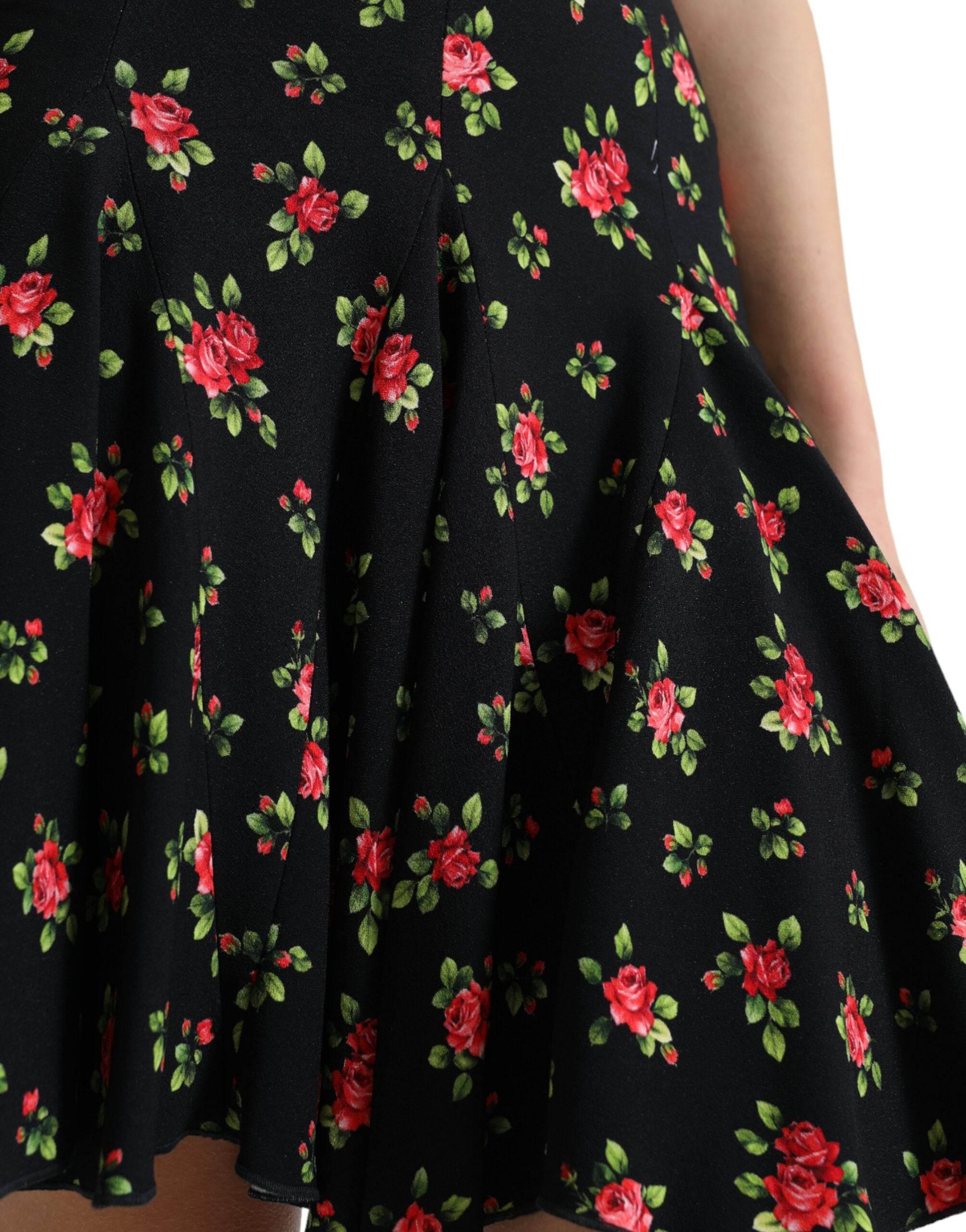 Dolce & Gabbana Floral A-Line Mini Skirt with High Waist - Hilstor