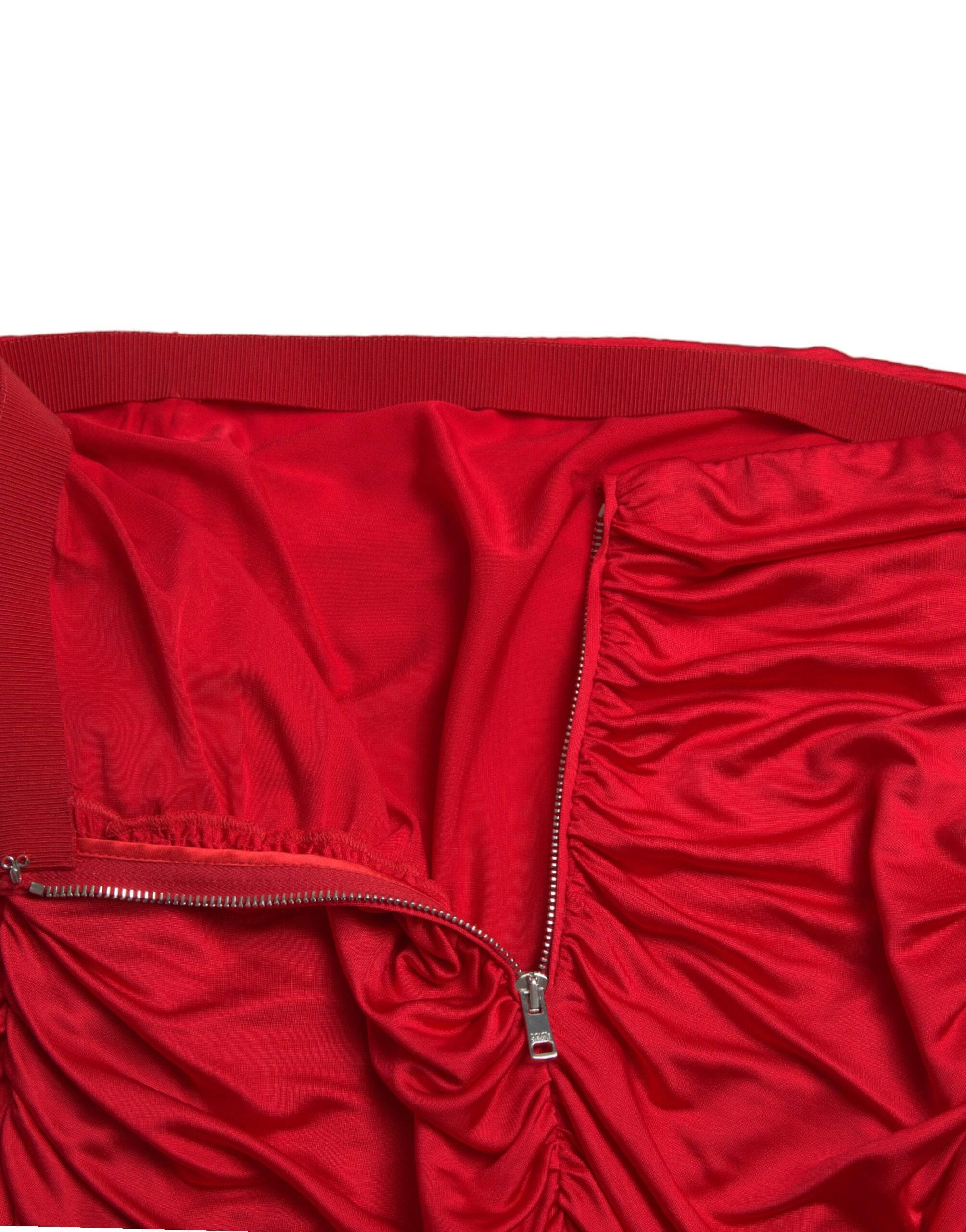 Dolce & Gabbana Elegant Pleated Mini Skirt in Vibrant Red - Hilstor