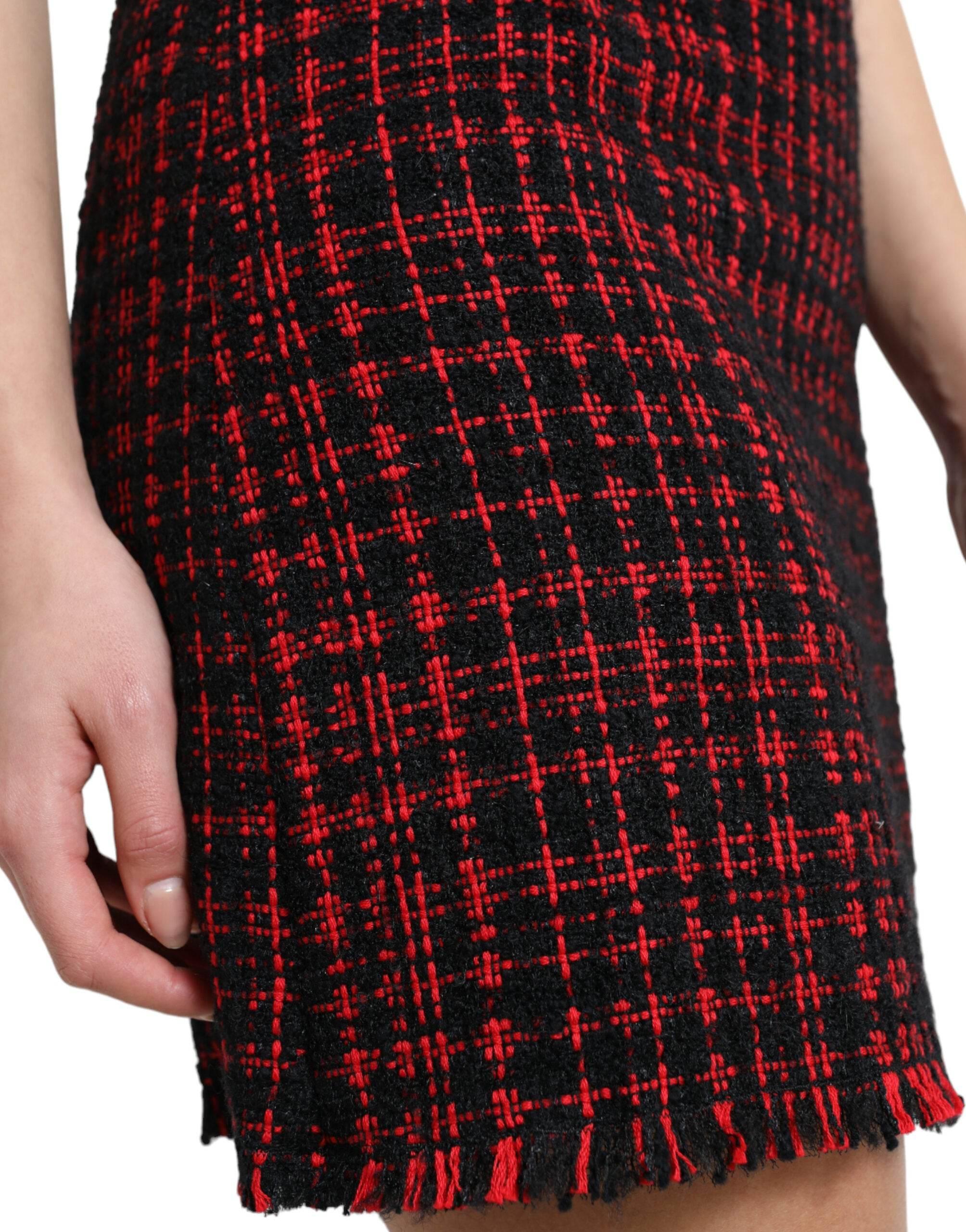 Dolce & Gabbana Tantalizing Tartan High-Waist Mini Skirt - Hilstor
