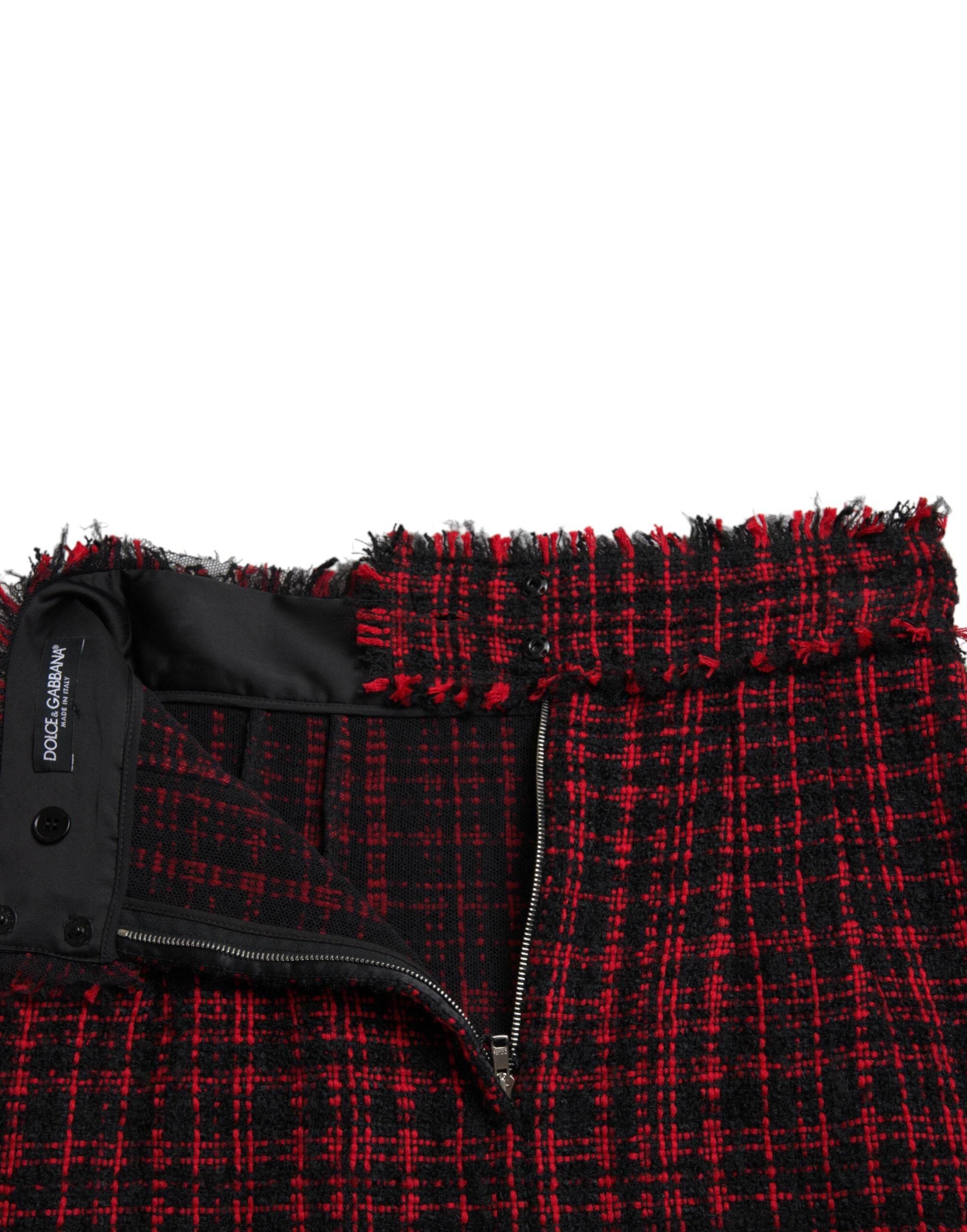 Dolce & Gabbana Tantalizing Tartan High-Waist Mini Skirt - Hilstor