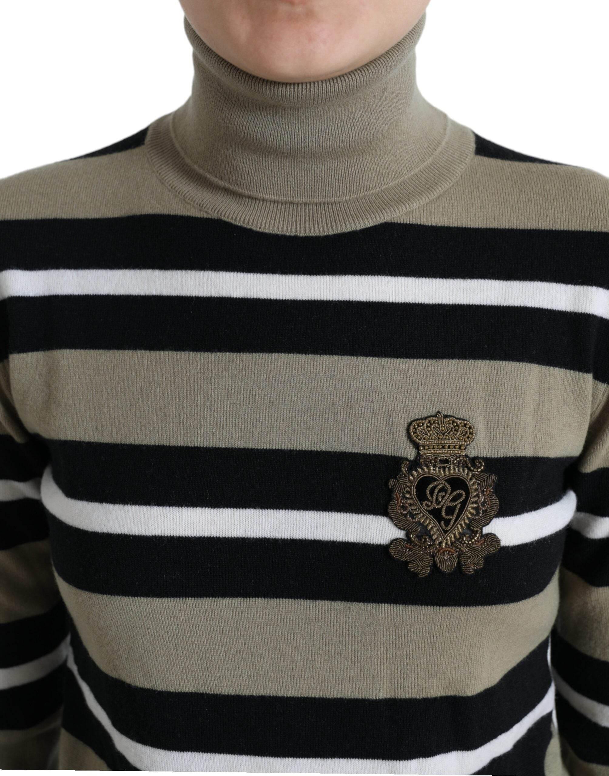 Dolce & Gabbana Multicolor Striped Wool Turtleneck Sweater - Hilstor