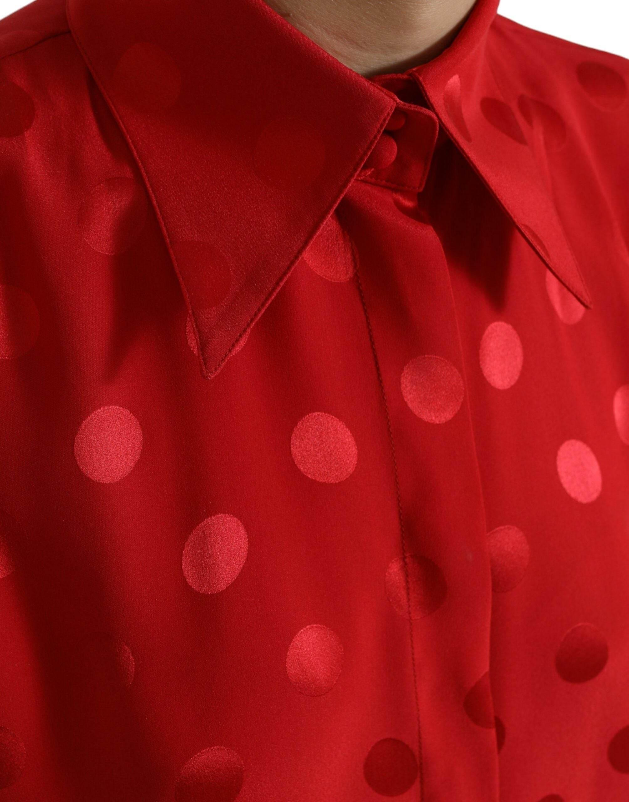 Dolce & Gabbana Elegant Polka Dot Sleeveless Silk Blouse - Hilstor