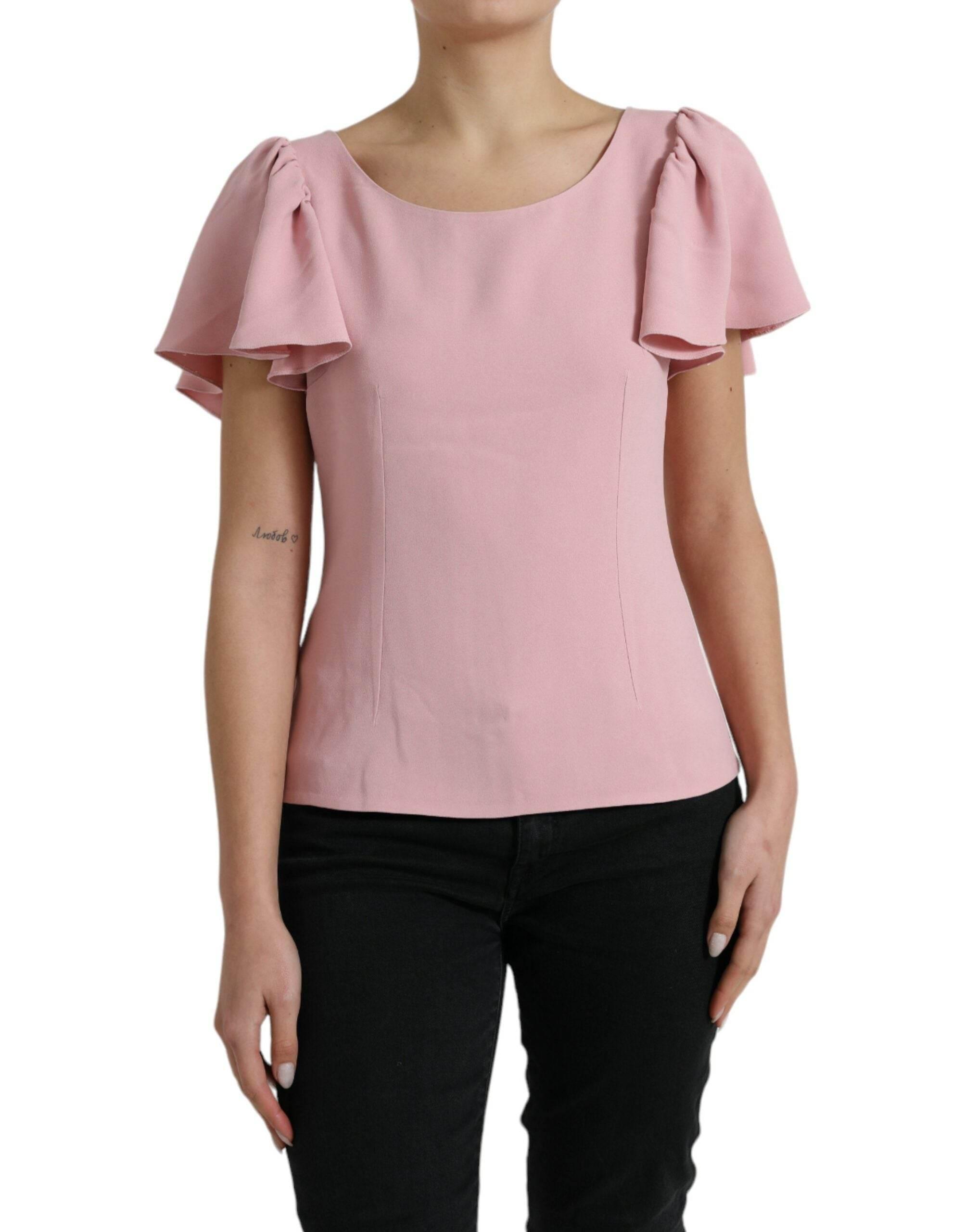 Dolce & Gabbana Chic Pink Bell Sleeve Top - Hilstor