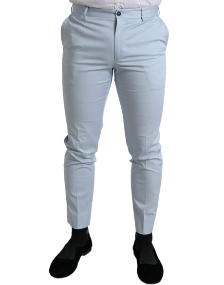 Dolce & Gabbana Sky Blue Cotton Stretch Skinny Pants - Hilstor
