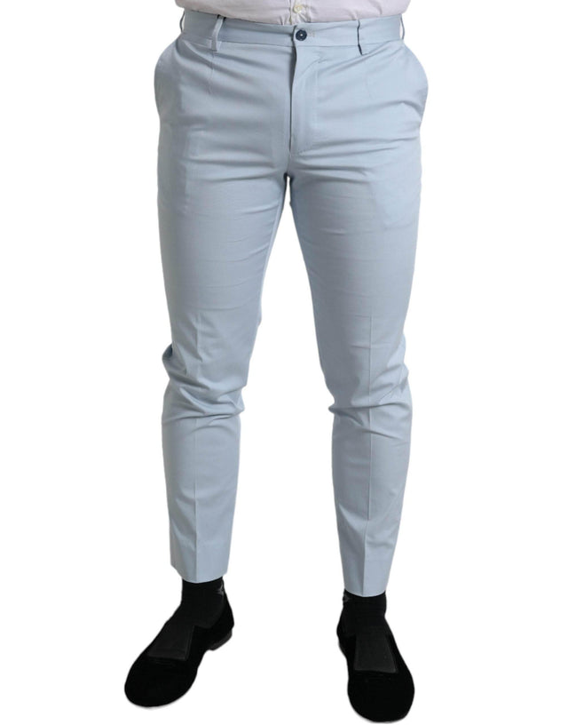 Dolce & Gabbana Sky Blue Cotton Stretch Skinny Pants - Hilstor