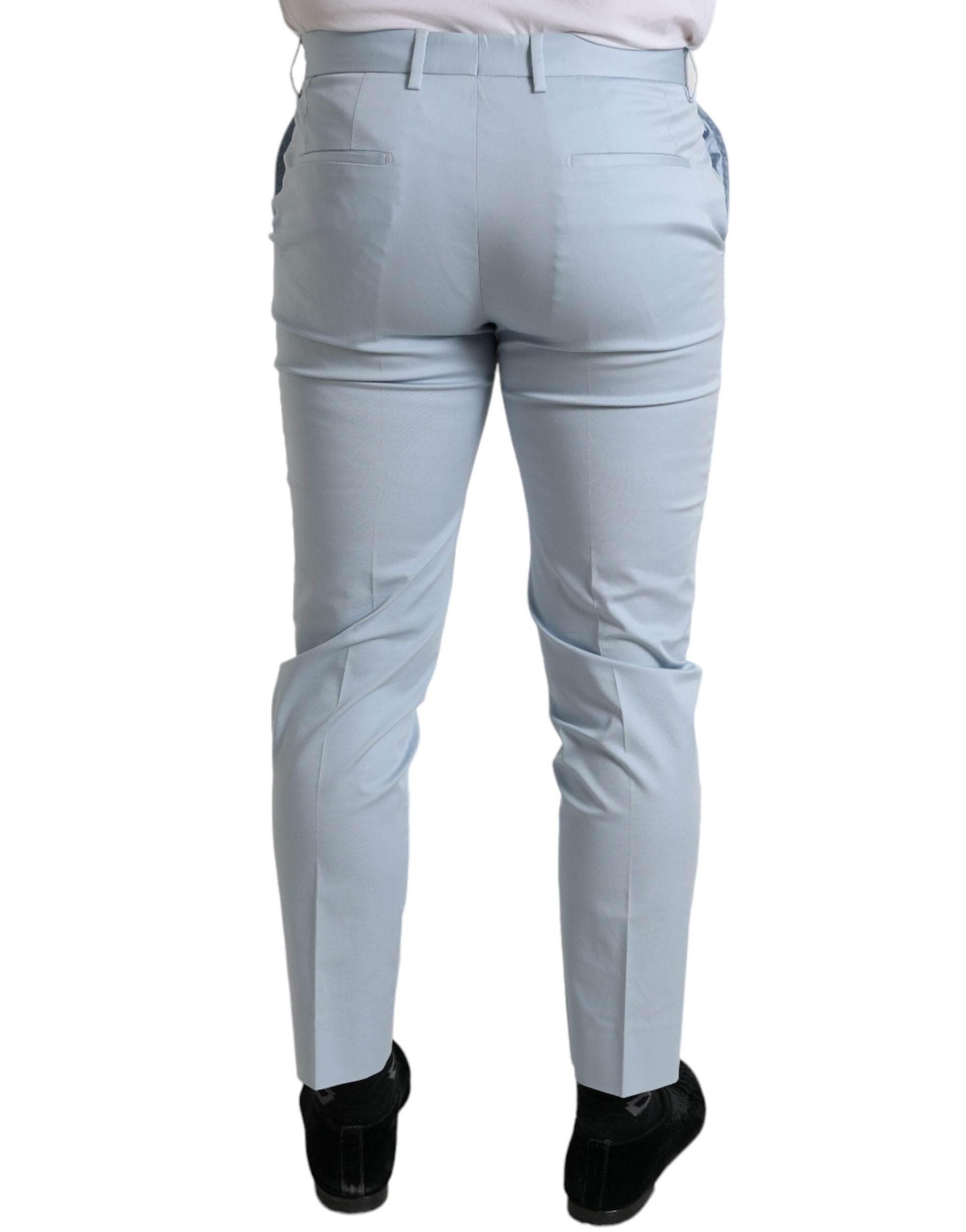 Dolce & Gabbana Sky Blue Cotton Stretch Skinny Pants - Hilstor