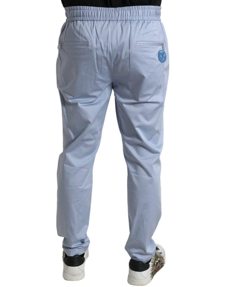Dolce & Gabbana Light Blue Cotton Stretch Jogger Pants - Hilstor