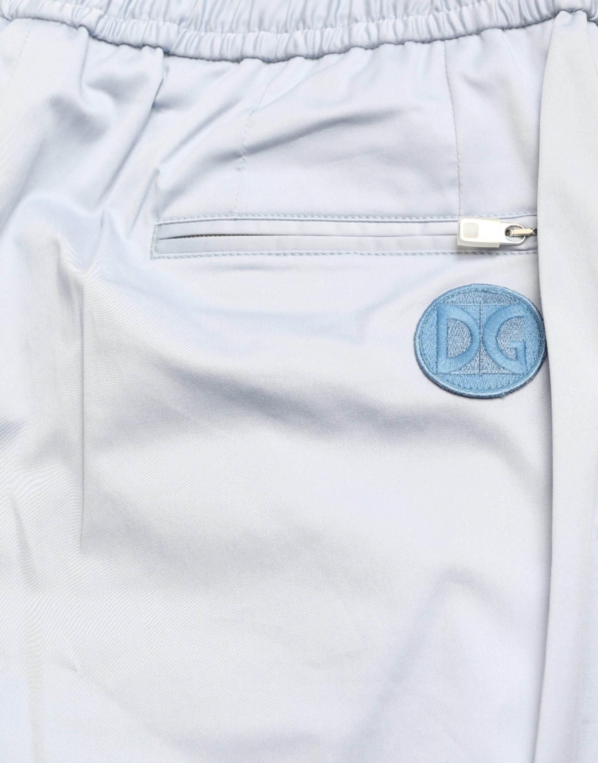 Dolce & Gabbana Light Blue Cotton Stretch Jogger Pants - Hilstor