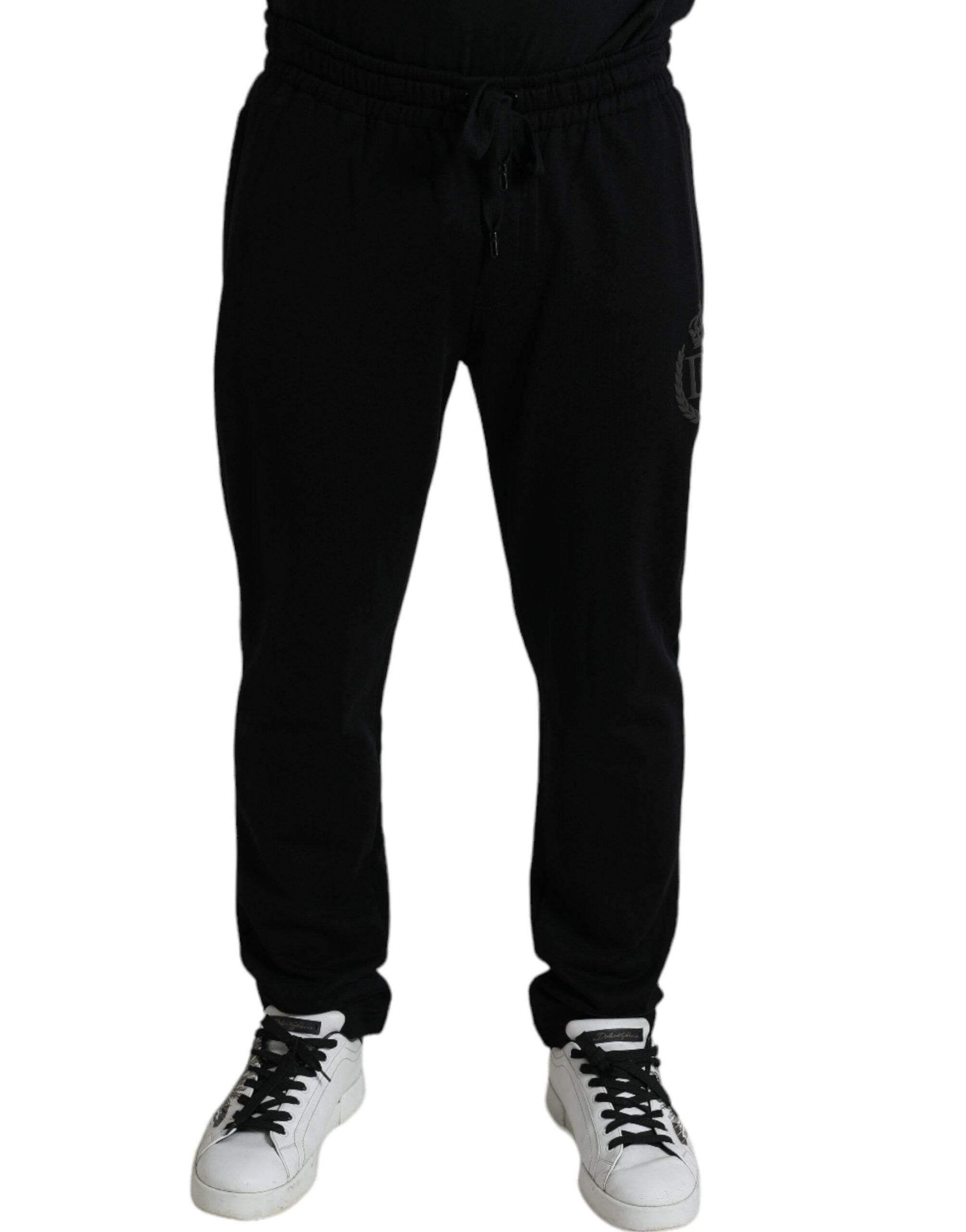 Dolce & Gabbana Black DG Logo Skinny Jogger Sweatpants Pants - Hilstor