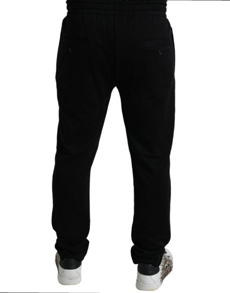 Dolce & Gabbana Black DG Logo Skinny Jogger Sweatpants Pants - Hilstor