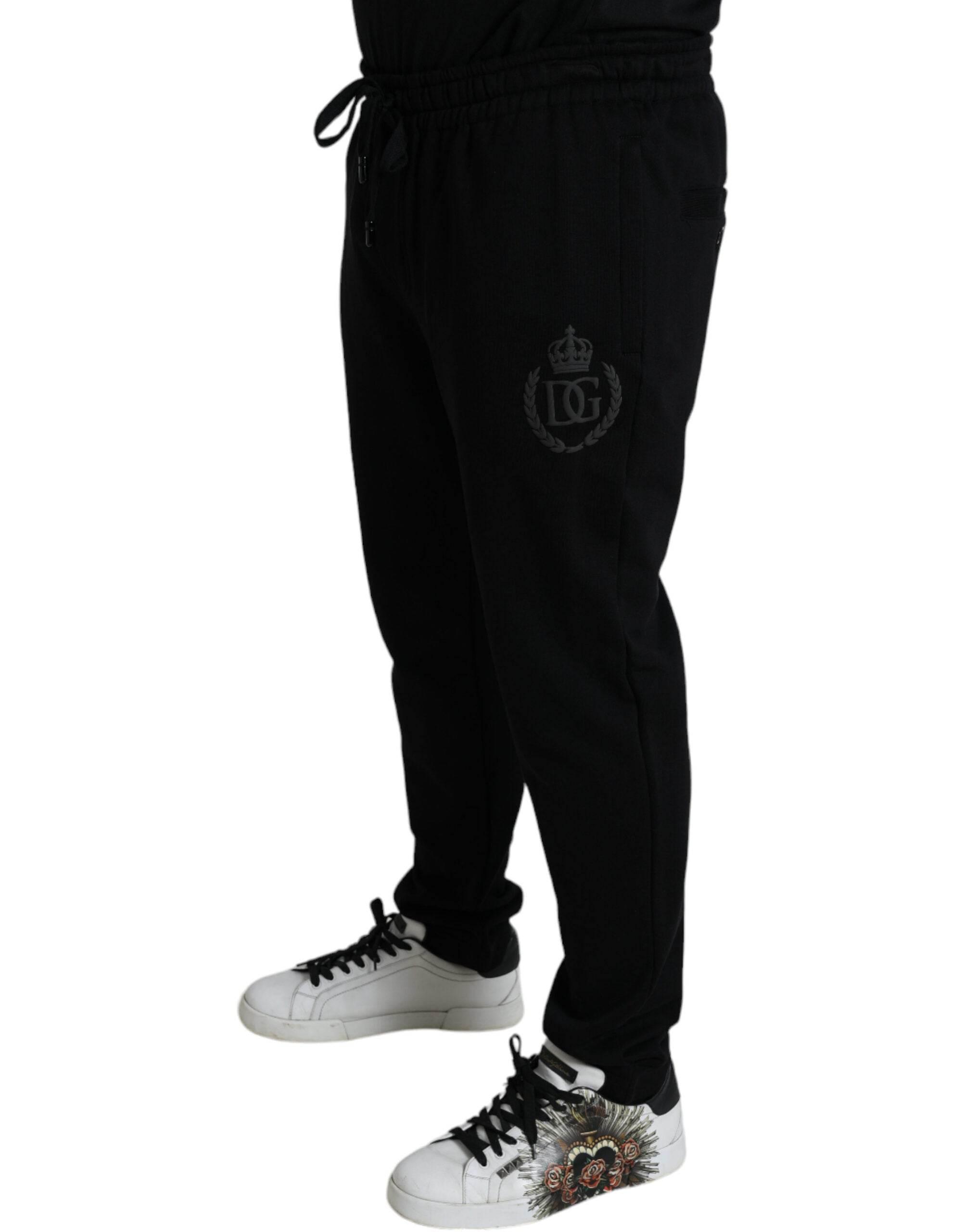 Dolce & Gabbana Black DG Logo Skinny Jogger Sweatpants Pants - Hilstor