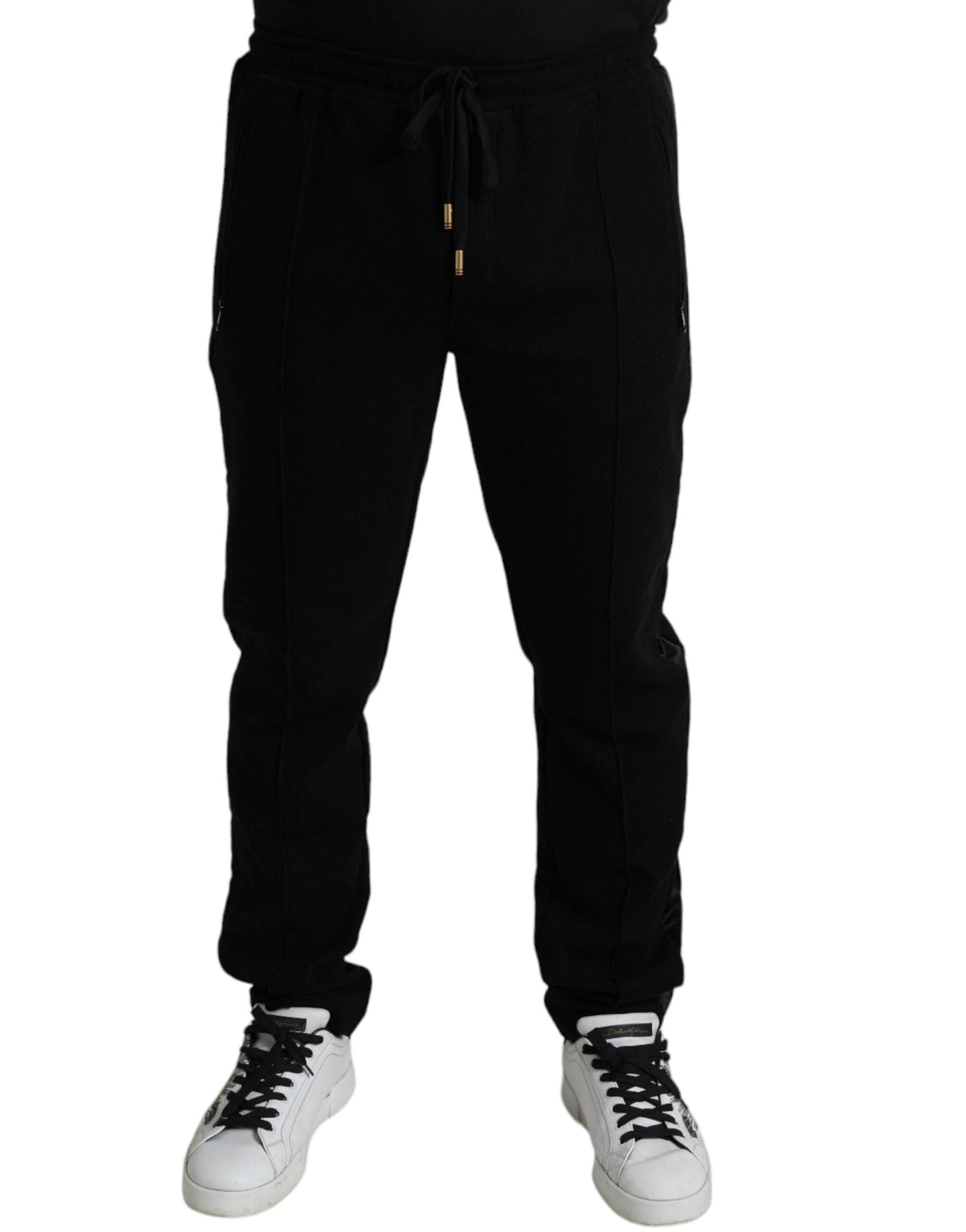Dolce & Gabbana Black Cotton Skinny Jogger Sweatpants Pants - Hilstor
