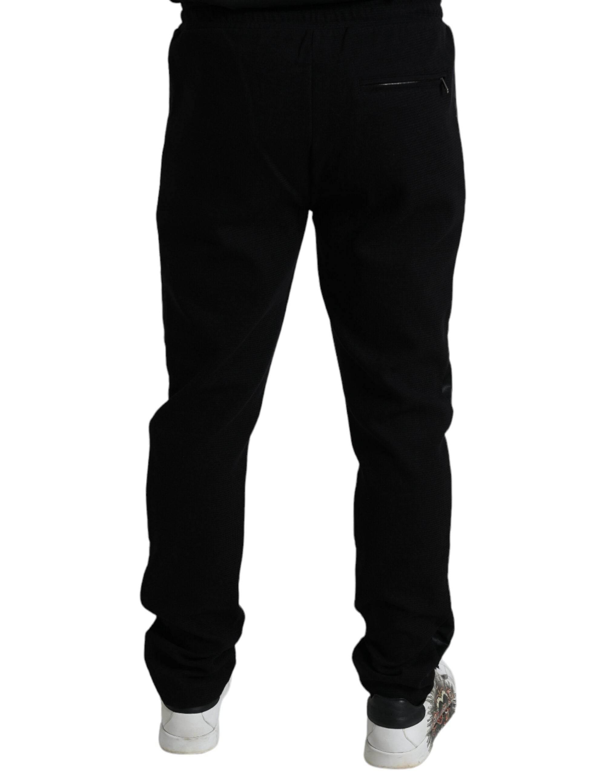 Dolce & Gabbana Black Cotton Skinny Jogger Sweatpants Pants - Hilstor