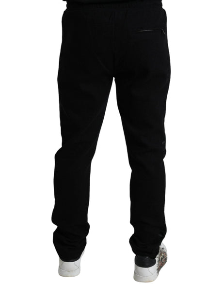 Dolce & Gabbana Black Cotton Skinny Jogger Sweatpants Pants - Hilstor