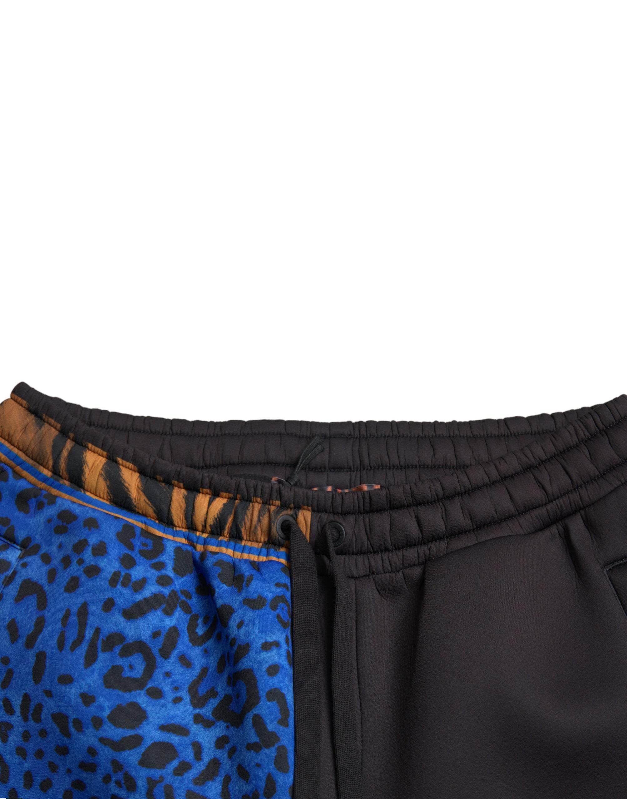 Dolce & Gabbana Black Tiger Print Cargo Jogger Pants - Hilstor